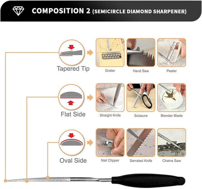 Knife Sharpeners Handheld 300/600 Grit Double Sided Diamond Knife Sharpening Weststone Stone for Kitchen Knives Scissors Garden Tools with scissors sharpener(SHA-2W SET)