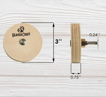 Knife Sharpening Wheel 7cm PW1 - Buffing Wheel and Polishing Stropping Compound for Knives, Chisels, Woodworking Carving Tools