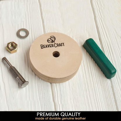 Knife Sharpening Wheel 7cm PW1 - Buffing Wheel and Polishing Stropping Compound for Knives, Chisels, Woodworking Carving Tools
