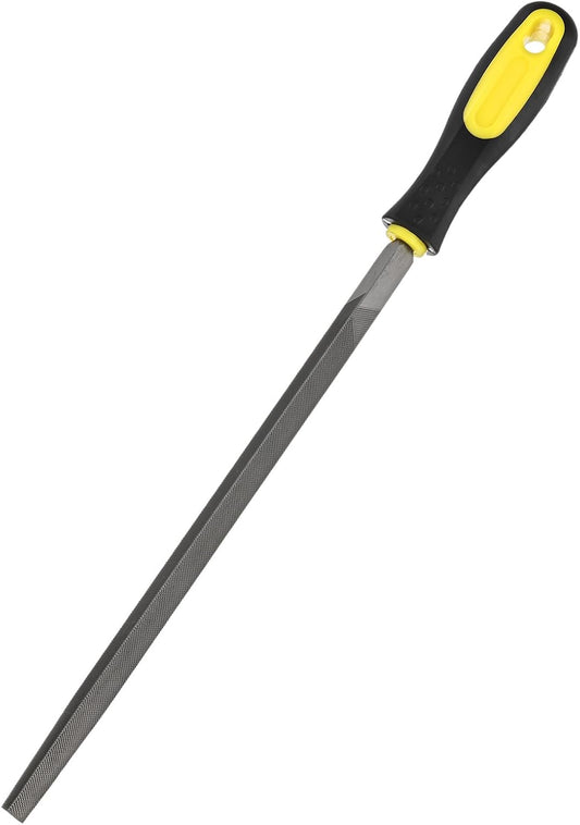 Triangular Metal File 10 Inch, High Carbon Steel Diamond Hand W PVC Grip Handle for Wood/Metal/Ceramic/Glass/Stone/Jewelry/Tile/Model/DIY/Sharpening File