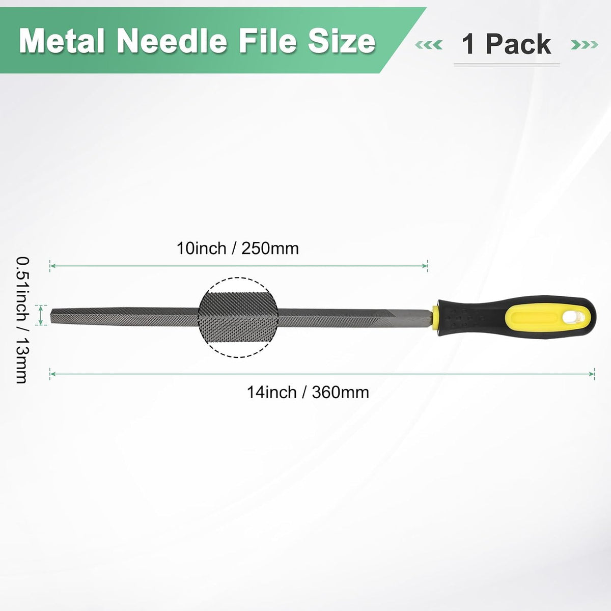Triangular Metal File 10 Inch, High Carbon Steel Diamond Hand W PVC Grip Handle for Wood/Metal/Ceramic/Glass/Stone/Jewelry/Tile/Model/DIY/Sharpening File
