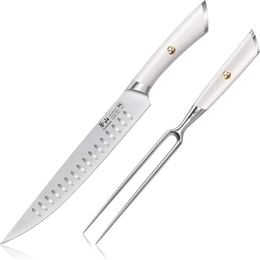 Cangshan ELBERT Series German Steel Forged 2-Piece Carving Set (White)