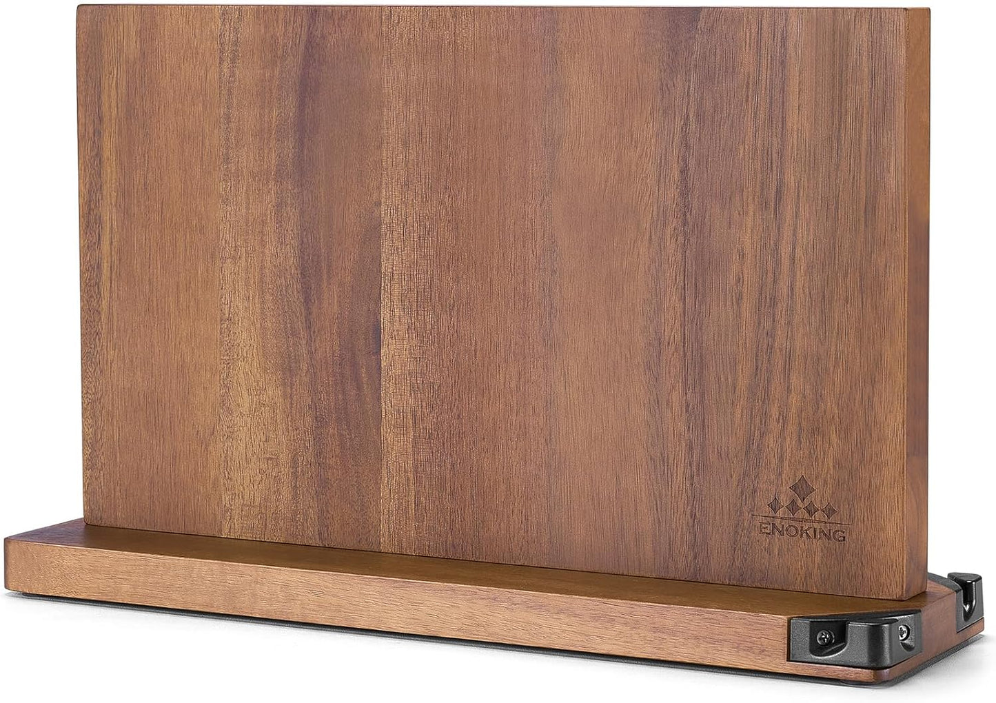 15.2" Extra Large Magnetic Knife Block with Dual Sharpeners, Acacia Wood Knife Holder & Display Stand with Strong Magnets