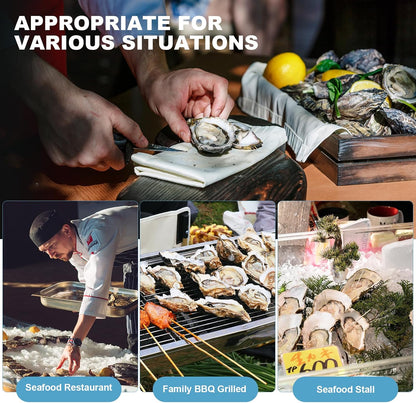 Oyster Shucking Knife,Oyster Shucker Machine,Adjustable Oyster Shucker Machine,Stainless Steel Oyster Opener Machine with Knives, Glove G-Clip,Seafood Tools for Hotel Family Buffet(Upgraded)