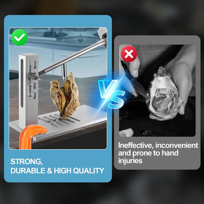 Oyster Shucking Knife,Oyster Shucker Machine,Adjustable Oyster Shucker Machine,Stainless Steel Oyster Opener Machine with Knives, Glove G-Clip,Seafood Tools for Hotel Family Buffet(Upgraded)