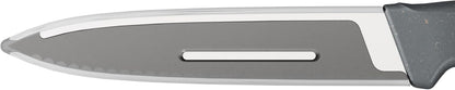 Serrated Paring Knife – German Stainless Steel Blade with Sustainable Wheat Straw NonSlip Handle – Blade Guard Included – Dishwasher Safe – 3.9 inches - Gray