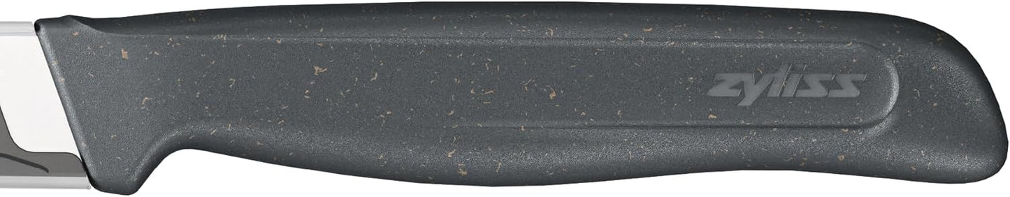 Serrated Paring Knife – German Stainless Steel Blade with Sustainable Wheat Straw NonSlip Handle – Blade Guard Included – Dishwasher Safe – 3.9 inches - Gray