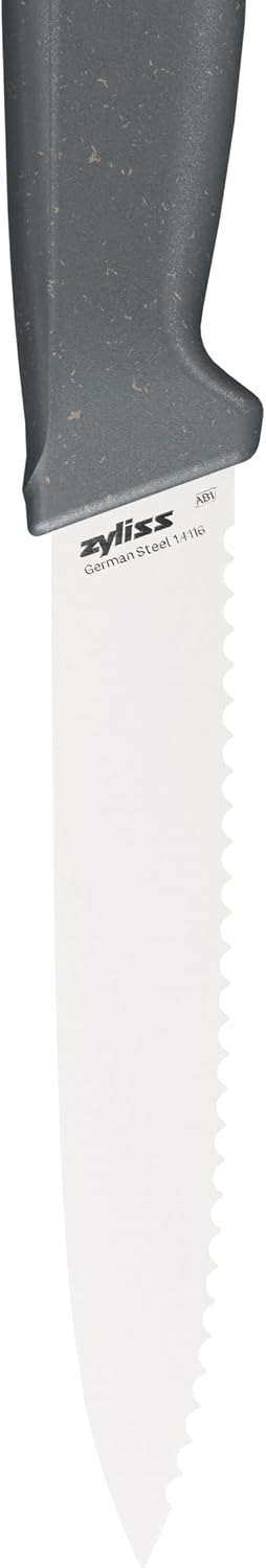 Serrated Paring Knife – German Stainless Steel Blade with Sustainable Wheat Straw NonSlip Handle – Blade Guard Included – Dishwasher Safe – 3.9 inches - Gray