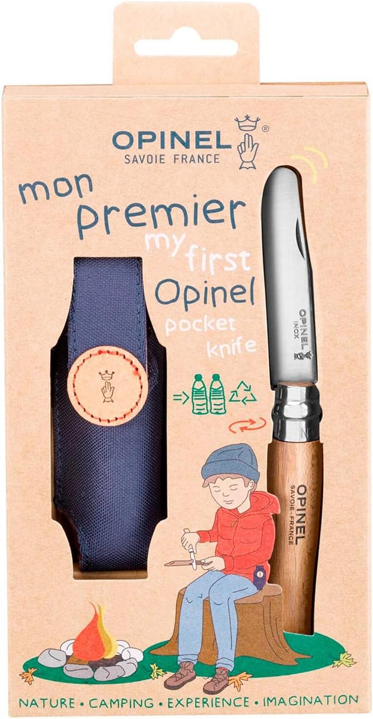 My First No.7 Box Set with Sheath - Stainless Steel Children’s Folding Pocket Knife with Safety Rounded Tip