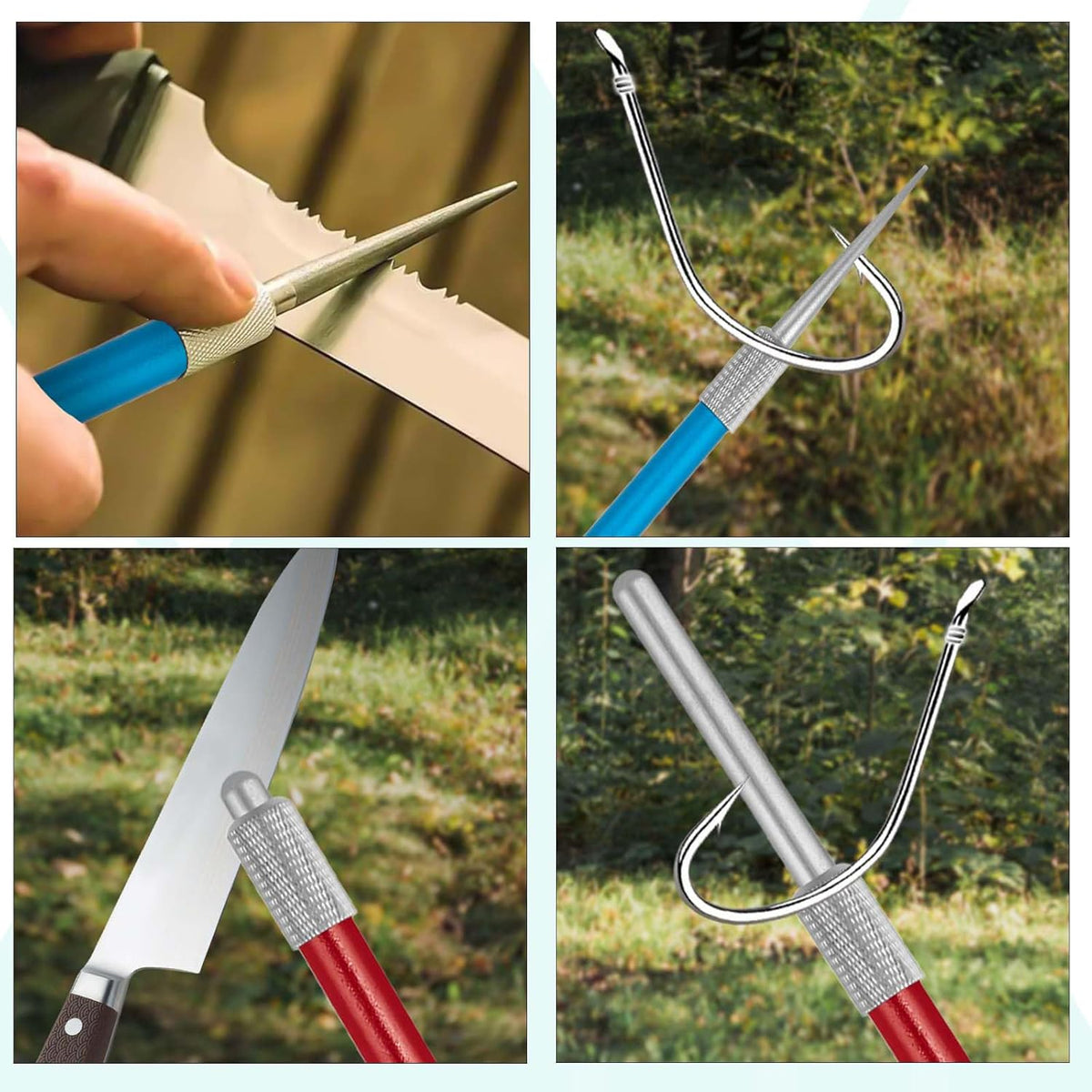 Cuticle Nipper Sharpener - Retractable Diamond Serrated Knife Sharpener - Portable Knife Sharpening Tool for Kitchen Knives Serrated Blades, Scissors Outdoor Fishing Hunting