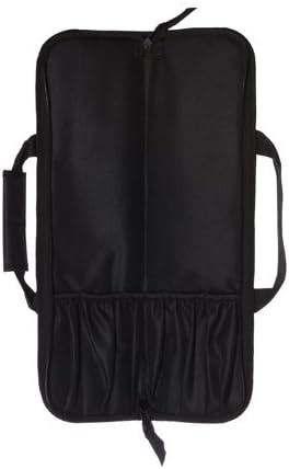 5 Pocket Chef Knife Case Roll Bag Bi-Fold (Black) Lightweight - Durable Nylon / Polyester Blend– Perfect for the Busy Traveling Chef