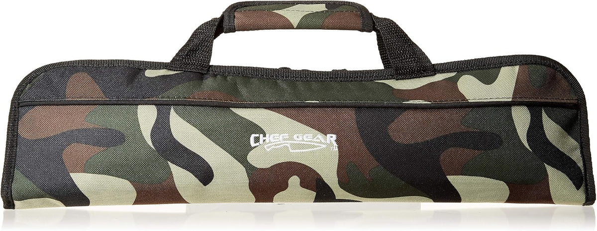 5 Pocket Chef Knife Case Roll Bag Bi-Fold (Black) Lightweight - Durable Nylon / Polyester Blend– Perfect for the Busy Traveling Chef