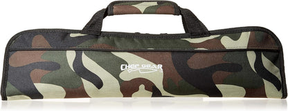 5 Pocket Chef Knife Case Roll Bag Bi-Fold (Black) Lightweight - Durable Nylon / Polyester Blend– Perfect for the Busy Traveling Chef