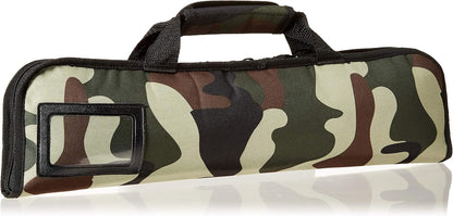 5 Pocket Chef Knife Case Roll Bag Bi-Fold (Black) Lightweight - Durable Nylon / Polyester Blend– Perfect for the Busy Traveling Chef