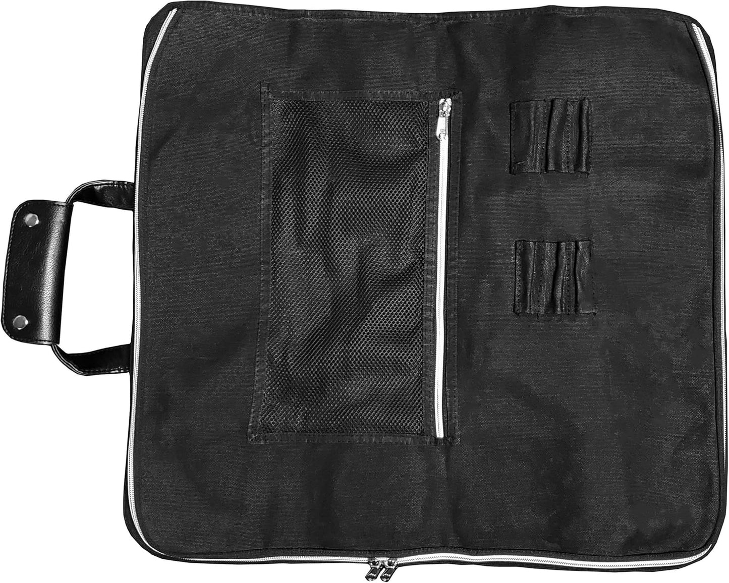 5 Pocket Chef Knife Case Roll Bag Bi-Fold (Black) Lightweight - Durable Nylon / Polyester Blend– Perfect for the Busy Traveling Chef