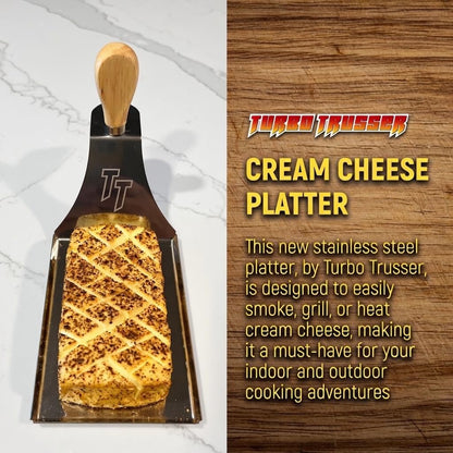 I Cream Cheese Platter with Serving Knife I Easily Smoke Cream Cheese I Perfect for Smoker, Grill, & Oven I Dishwasher Safe I Made in USA I 1 Platter