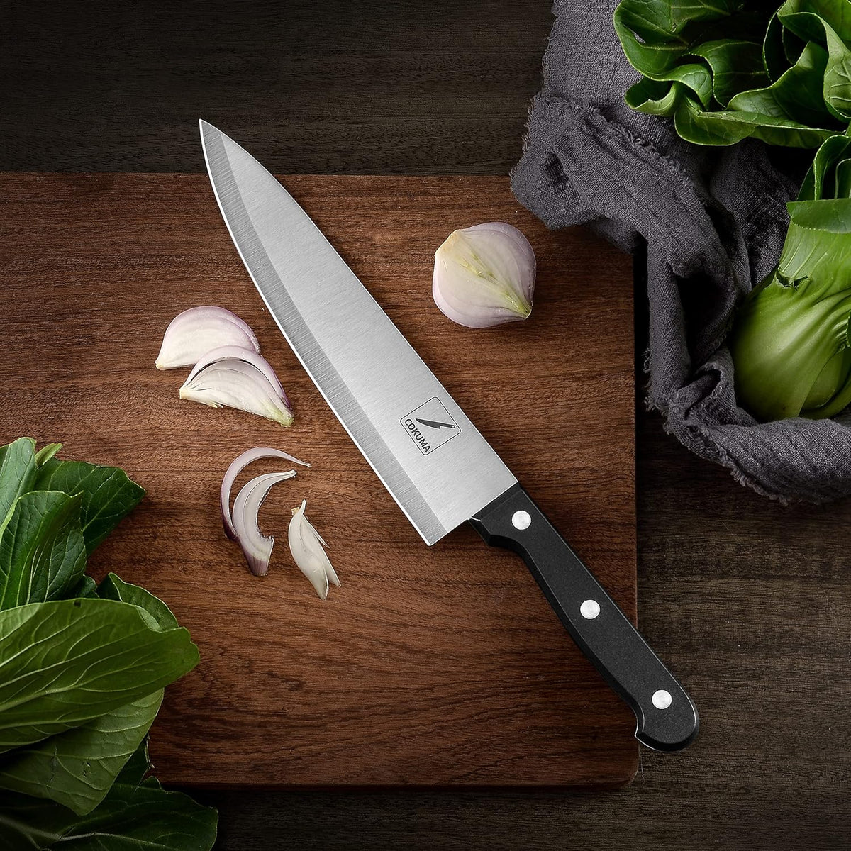 Kitchen Knife, 3-Pcs Knife Set With Sheath, 8 Inch Chef Knife, 4.5 Inch Utility Knife, 4 Inch Paring Chef Knife, Stainless Steel, Black