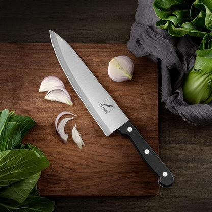 Kitchen Knife, 3-Pcs Knife Set With Sheath, 8 Inch Chef Knife, 4.5 Inch Utility Knife, 4 Inch Paring Chef Knife, Stainless Steel, Black
