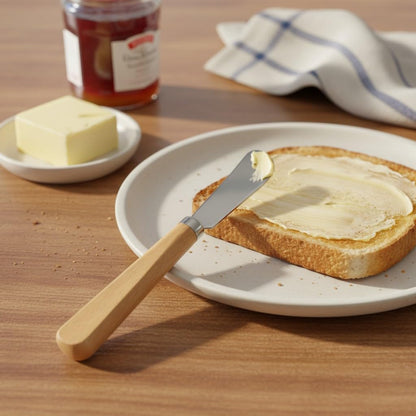 Butter Knives Set of 2, Beechwood Handle, Durable Stainless Steel Blade, Butter Knife for Smooth Spreading Butter Cream Cheese Jam, Ideal for Bagels, Sandwiches, Butter Knife Spreader 7 Inches