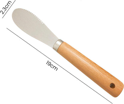 Butter Knives Set of 2, Beechwood Handle, Durable Stainless Steel Blade, Butter Knife for Smooth Spreading Butter Cream Cheese Jam, Ideal for Bagels, Sandwiches, Butter Knife Spreader 7 Inches