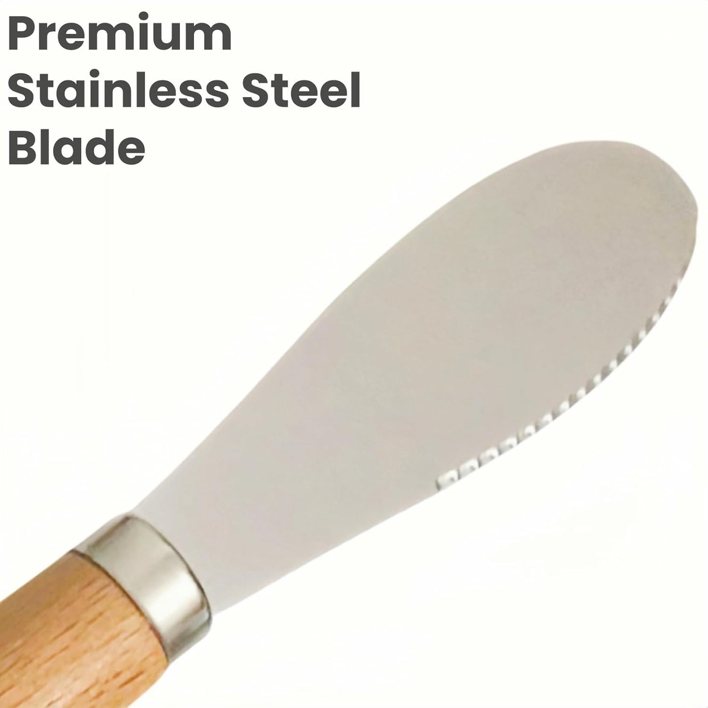 Butter Knives Set of 2, Beechwood Handle, Durable Stainless Steel Blade, Butter Knife for Smooth Spreading Butter Cream Cheese Jam, Ideal for Bagels, Sandwiches, Butter Knife Spreader 7 Inches