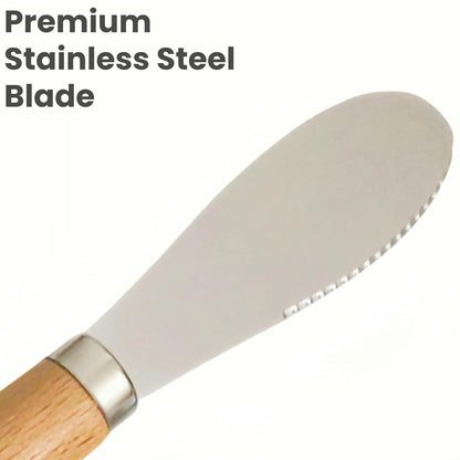 Butter Knives Set of 2, Beechwood Handle, Durable Stainless Steel Blade, Butter Knife for Smooth Spreading Butter Cream Cheese Jam, Ideal for Bagels, Sandwiches, Butter Knife Spreader 7 Inches