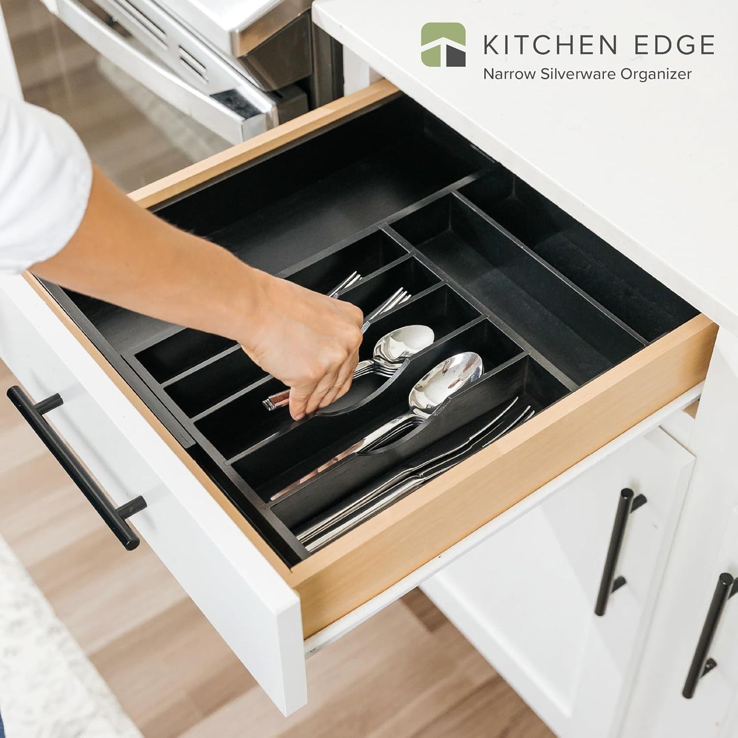 Silverware & Utensil Drawer Organizer, 18-33 in, Bamboo | Cutlery, flatware, food-safe contract grade, kitchen drawer fit