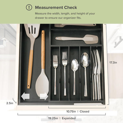 Silverware & Utensil Drawer Organizer, 18-33 in, Bamboo | Cutlery, flatware, food-safe contract grade, kitchen drawer fit