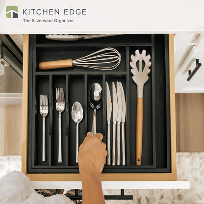 Silverware & Utensil Drawer Organizer, 18-33 in, Bamboo | Cutlery, flatware, food-safe contract grade, kitchen drawer fit