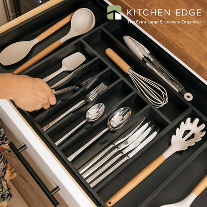 Silverware & Utensil Drawer Organizer, 18-33 in, Bamboo | Cutlery, flatware, food-safe contract grade, kitchen drawer fit