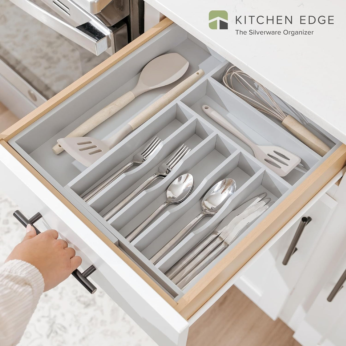 Silverware & Utensil Drawer Organizer, 18-33 in, Bamboo | Cutlery, flatware, food-safe contract grade, kitchen drawer fit