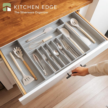 Silverware & Utensil Drawer Organizer, 18-33 in, Bamboo | Cutlery, flatware, food-safe contract grade, kitchen drawer fit