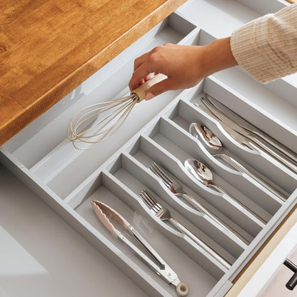 Silverware & Utensil Drawer Organizer, 18-33 in, Bamboo | Cutlery, flatware, food-safe contract grade, kitchen drawer fit