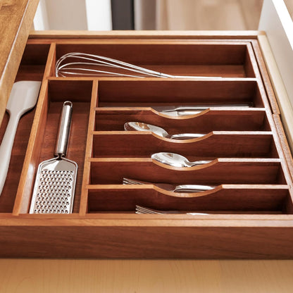 Silverware & Utensil Drawer Organizer, 18-33 in, Bamboo | Cutlery, flatware, food-safe contract grade, kitchen drawer fit