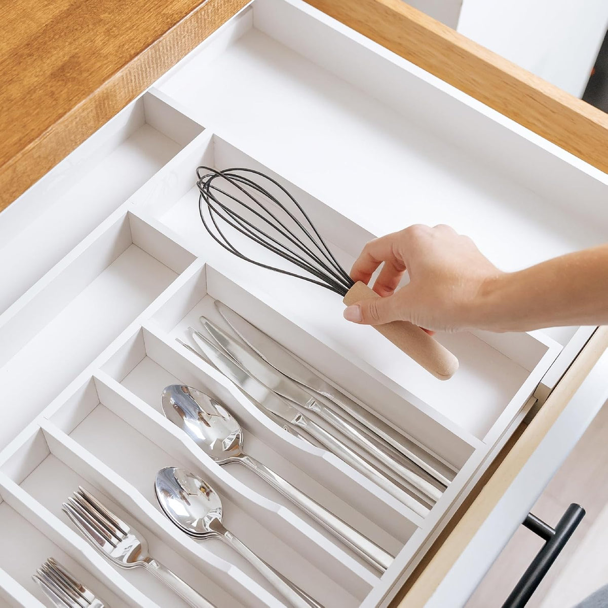 Silverware & Utensil Drawer Organizer, 18-33 in, Bamboo | Cutlery, flatware, food-safe contract grade, kitchen drawer fit