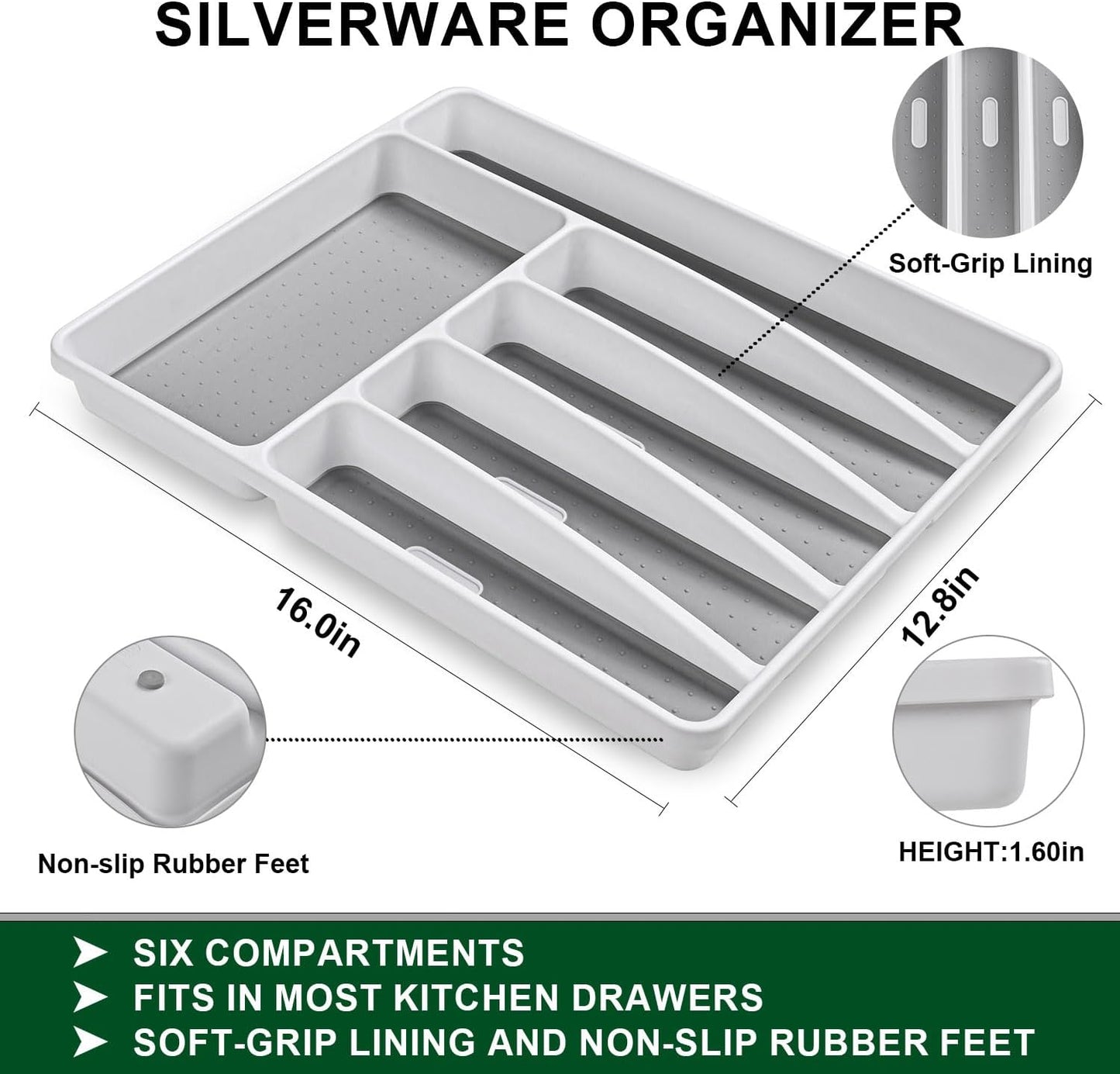 49 Pieces Silverware Sets With Organizer And Steak Knives,Stainless Steel Flatware Sets Service For 8 Person For Home Kitchen,Tableware Cutlery Sets,Includes Knife Spoon and Forks Sets
