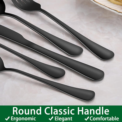 49 Pieces Silverware Sets With Organizer And Steak Knives,Stainless Steel Flatware Sets Service For 8 Person For Home Kitchen,Tableware Cutlery Sets,Includes Knife Spoon and Forks Sets
