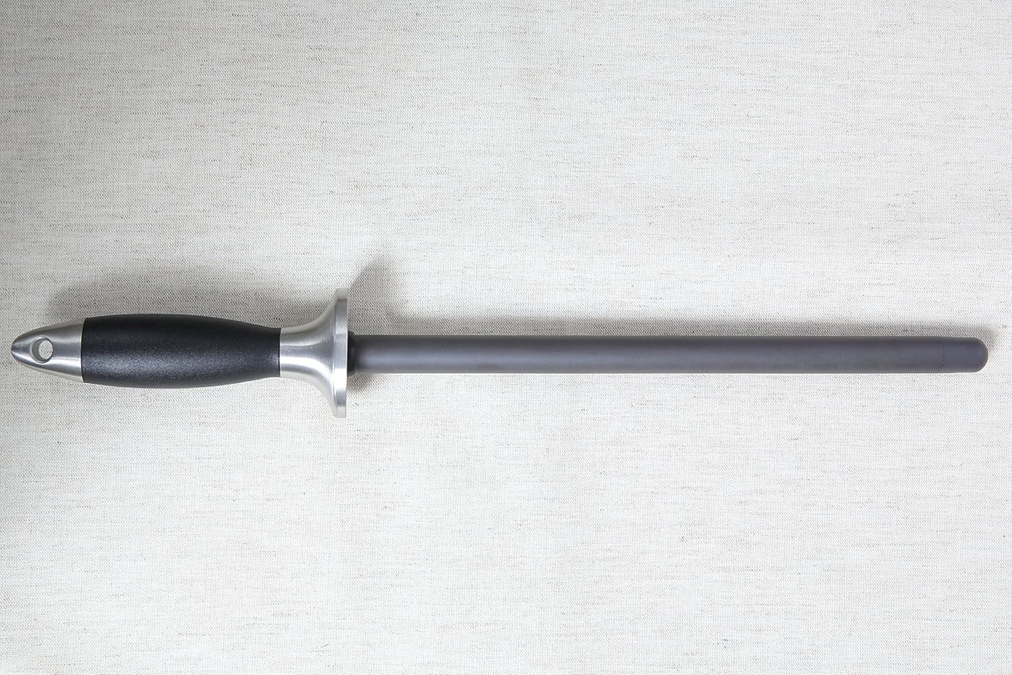 Black Ceramic Honing Rod Sharpening Steel, shatterproof rod with an anti-break tip & stainless steel handle