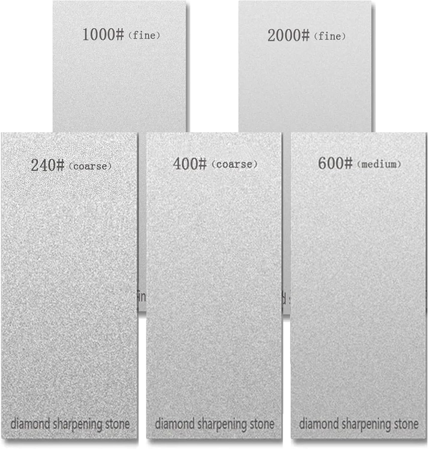 3 PCS Diamond Sharpening Stone Diamond Knife Sharpener Plate Honing Whetstone for Knives Chisel (240#+600#+1200#)