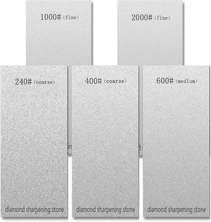 3 PCS Diamond Sharpening Stone Diamond Knife Sharpener Plate Honing Whetstone for Knives Chisel (240#+600#+1200#)