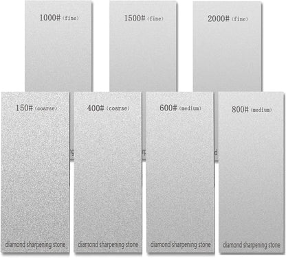 3 PCS Diamond Sharpening Stone Diamond Knife Sharpener Plate Honing Whetstone for Knives Chisel (240#+600#+1200#)