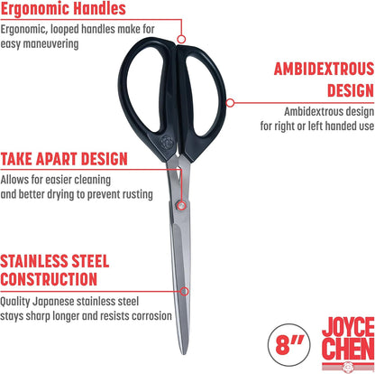 Deluxe Unlimited Kitchen Scissors All Purpose Kitchen Shears with Japanese Stainless Steel Blades, 8-inch Overall Length, Dark Navy