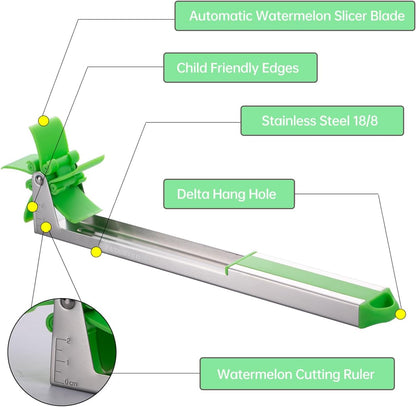 Watermelon Slicer Cutter - Stainless Steel Knife Corer Fruit Vegetable Tools Kitchen Gadgets with Melon Baller Scoop Extra