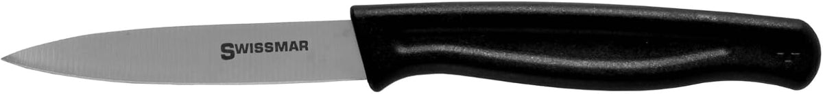 Paring Knife – 3.5" German Stainless Steel Blade – Seamless One-Piece Tang with Black Polypropylene Handle – Swiss Made Precision – Safety Sleeve Included – Lightweight Kitchen Knife