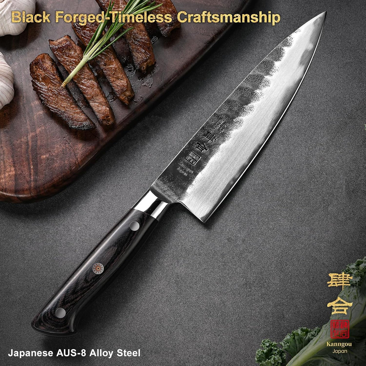 5 Inch Paring Petty Knife with AUS-8 Alloy Steel and Full-Tang Pakkawood Handle, Kitchen Utility Knife with Premium Gift Box