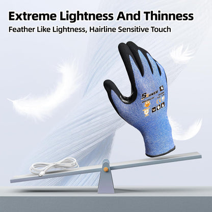 A4 AIR-SKIN Cut Resistant Work Gloves, Ultra Lightweight, AR3900, L | Precision Work, Ultra-Thin, 3D-Comfort, 18-Gauge, Reinforced Thumb, Strong Grip, Breathable, Touchscreen, Fishing, Gardening