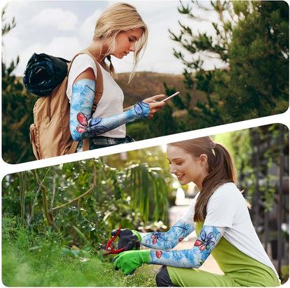 Gardening Sleeves for Women Sun Protection Cooling Arm Sleeves | Breathable Anti-Scratch Protective Sleeves Outdoor Sports