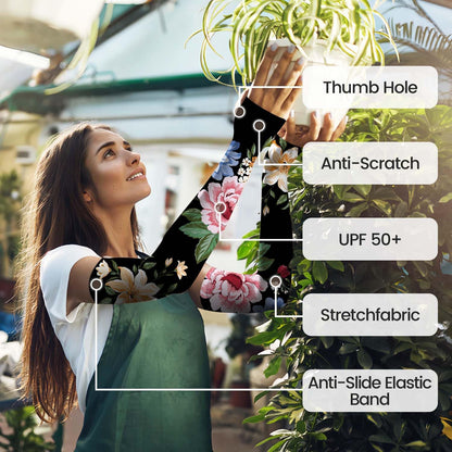 Gardening Sleeves for Women Sun Protection Cooling Arm Sleeves | Breathable Anti-Scratch Protective Sleeves Outdoor Sports