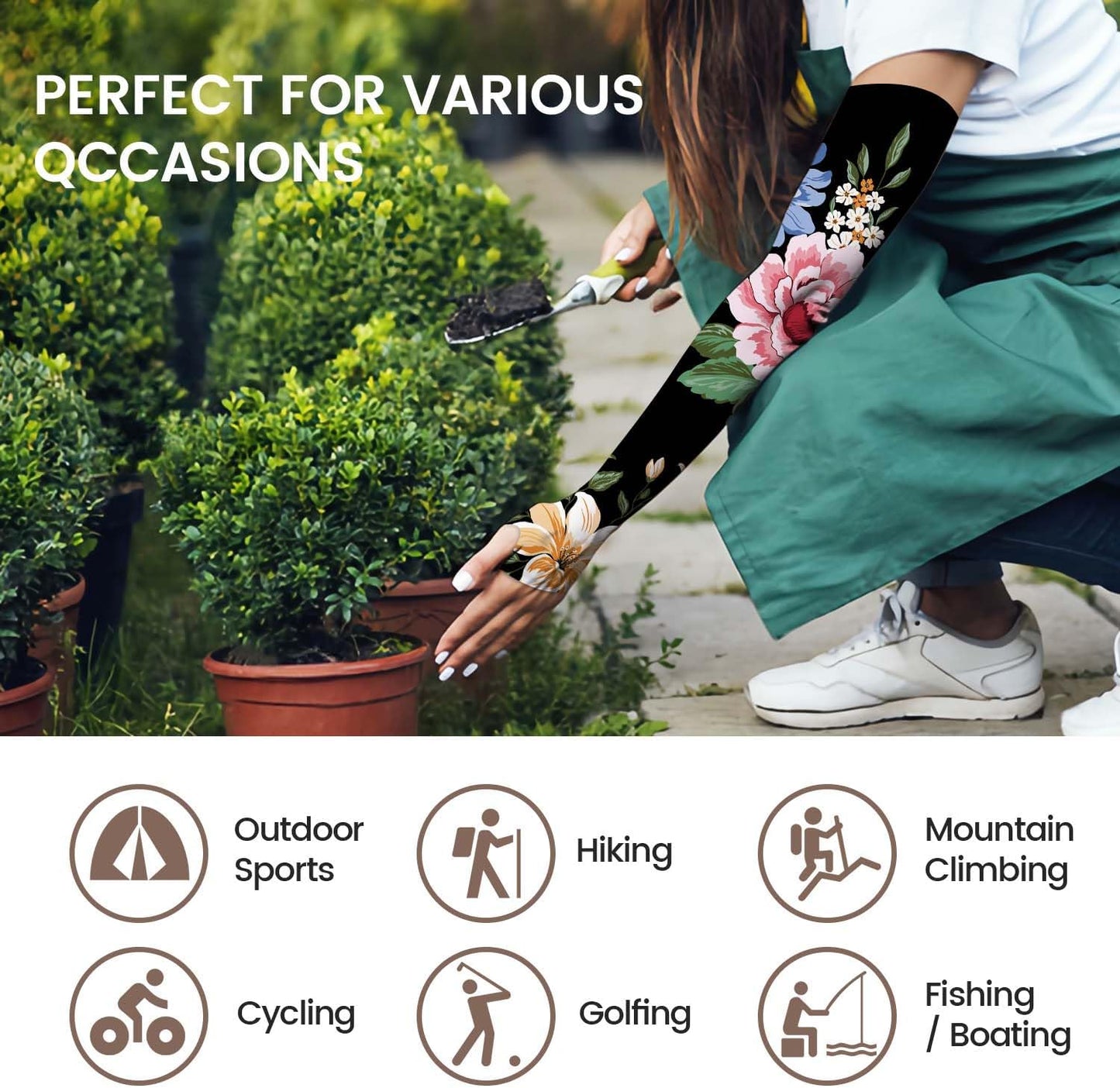 Gardening Sleeves for Women Sun Protection Cooling Arm Sleeves | Breathable Anti-Scratch Protective Sleeves Outdoor Sports