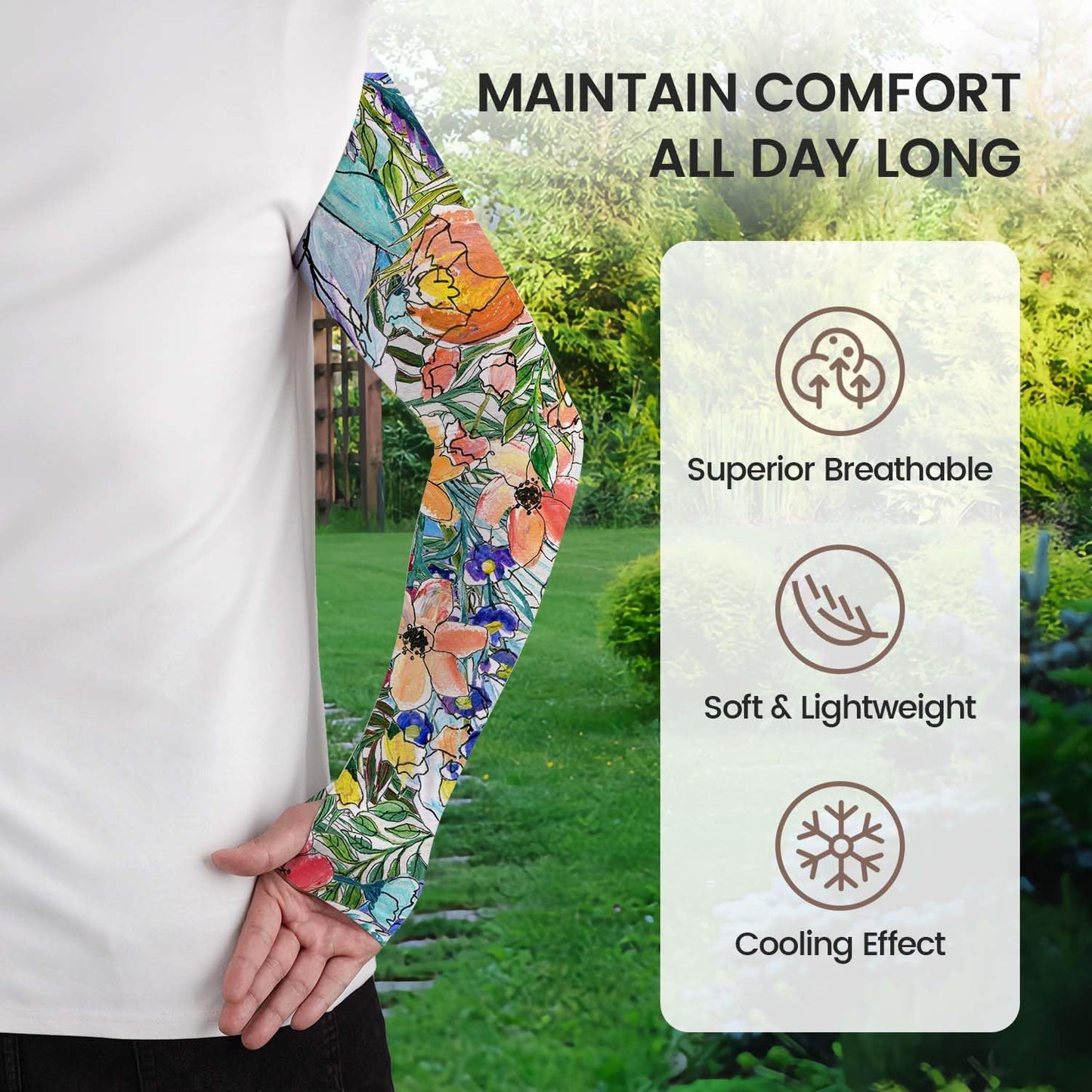 Gardening Sleeves for Women Sun Protection Cooling Arm Sleeves | Breathable Anti-Scratch Protective Sleeves Outdoor Sports